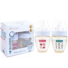 Autumnz - PPSU Wide Neck Feeding Bottle 4oz/120ml (Twin Pack) *Juicy Apple / Bloom*