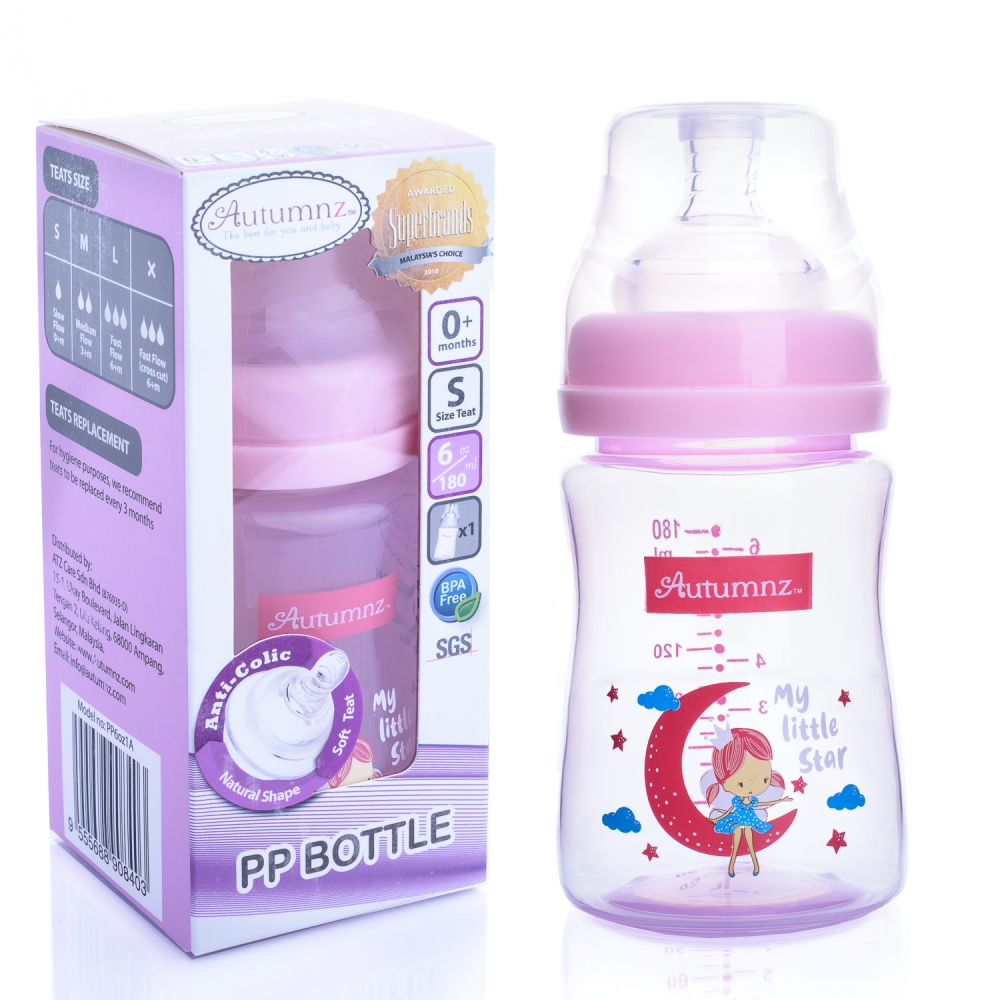 PP Wide Neck Feeding Bottle 6oz/180ml (Single) *My Little Star - Autumnz