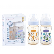 Autumnz - PPSU Wide Neck Feeding Bottle 8oz/240ml (Twin Pack) *Speedy Seahorse / Jurassic Forest*