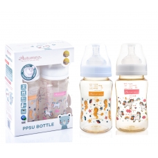 Autumnz - PPSU Wide Neck Feeding Bottle 8oz/240ml (Twin Pack) *Speedy Seahorse / Rainbow Unicorn*