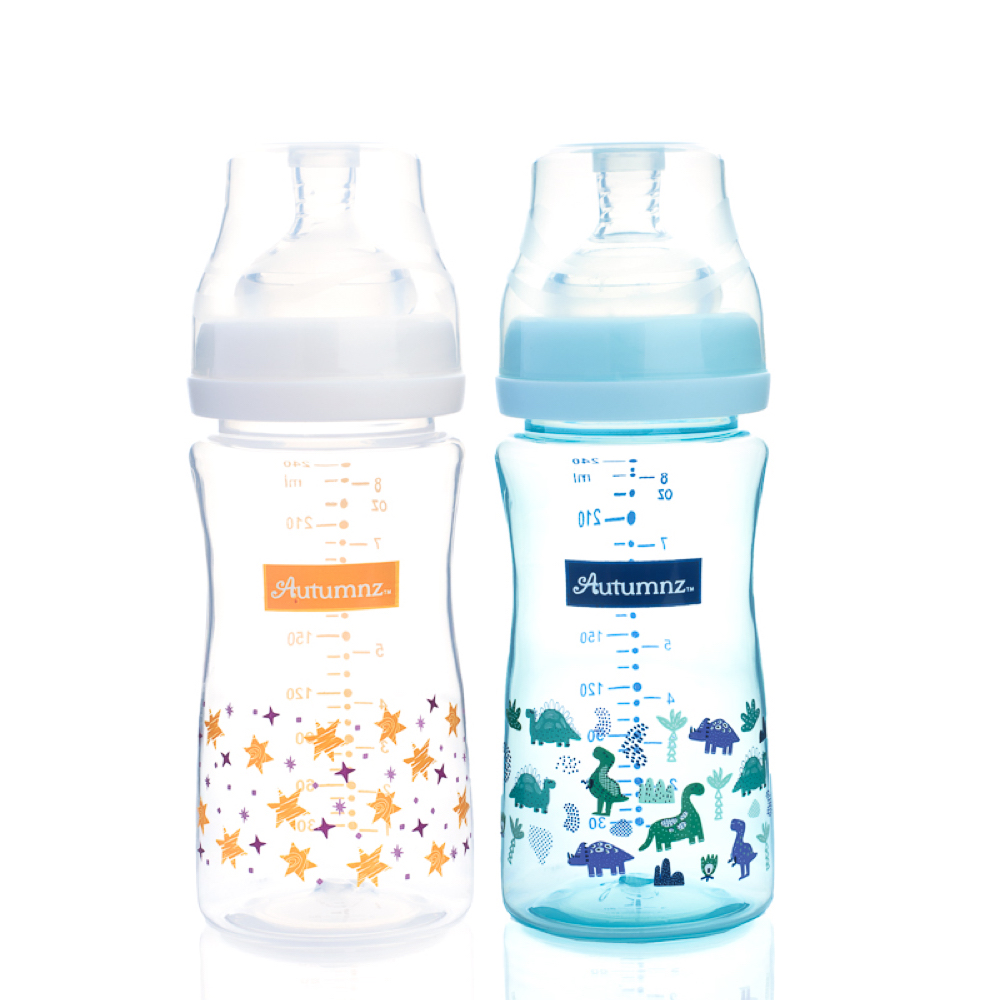 Autumnz - PP Wide Neck Feeding Bottle 8oz/240ml (Twin Pack) *Starry / Jurassic Forest*