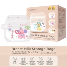 Autumnz - Animal Land Double Zip Lock Breastmilk Storage Bag (28 bags) *100ml/3.5oz*