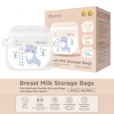 Autumnz - Animal Land Double Zip Lock Breastmilk Storage Bag (28 bags) *180ml/6oz*