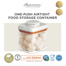 Autumnz - One-Push Airtight Food Storage Container 320ml/150g (Clear Rectangle with Child Lock Safety Button)