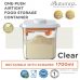 Autumnz - One-Push Airtight Food Storage Container 1700ml/630g (Clear Rectangle With Spoon & Scraper)