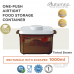 Autumnz - One-Push Airtight Food Storage Container 1000ml/300g (Tinted Brown Rectangle With Spoon & Scraper)