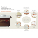 Autumnz - One-Push Airtight Food Storage Container 1000ml/300g (Tinted Brown Rectangle With Spoon & Scraper)