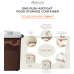 Autumnz - One-Push Airtight Food Storage Container 2300ml/900g (Tinted Brown Rectangle With Spoon & Scraper)