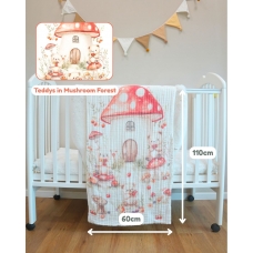 Autumnz - 6-Layer Cotton Baby Muslin Towel (Teddys In Mushroom Forest)