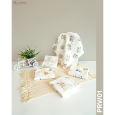Autumnz - 6-Layer Cotton Baby Muslin Washcloth (5pcs/pack) *PRW01*