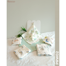 Autumnz - 6-Layer Cotton Baby Muslin Washcloth (5pcs/pack) *PRW02*