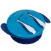 Autumnz Baby Suction Bowl with Spoon and Fork (Navy Blue)