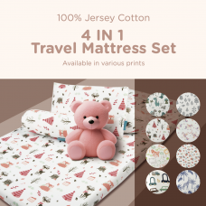 Autumnz - 4in1 Travel Mattress Set  (With Cover 100% Jersey Cotton)