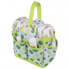 Autumnz Portable Diaper Caddy - Lime Polka