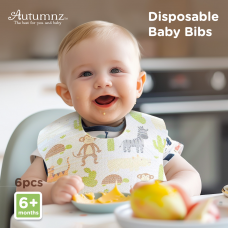 Autumnz - Disposable Baby Bibs (6pcs/pack) *BEST BUY* (Mermaid/ Safari / Animal Faces / Fruits)