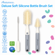 Autumnz - Deluxe Soft Silicone Bottle Brush Set *Grey* Autumnz - Deluxe Soft Silicone Bottle Brush Set *Grey*