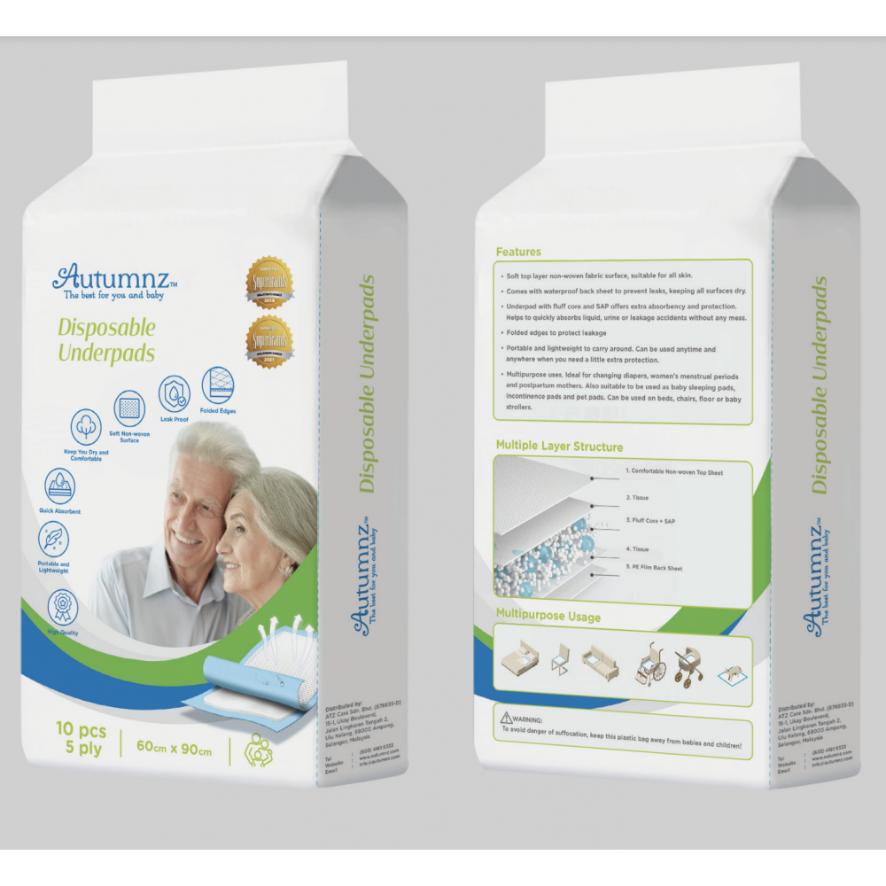 Autumnz Disposable Underpads *60cm x 90cm* (10pcs per pack) BEST BUY