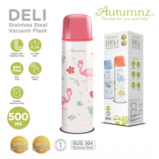 Autumnz - DELI Stainless Steel Vacuum Flask 500ml *Flamingo*