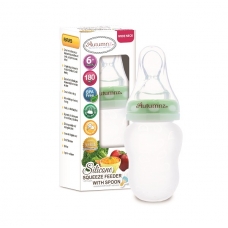 Autumnz - Silicone Squeeze Feeder With Spoon *Wide Neck 180ml* (Green)