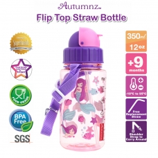 Autumnz - Flip Top Straw Bottle 350ml /12oz *Lil Mermaids* (Best Buy)