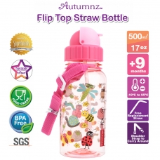 Autumnz - Flip Top Straw Bottle 500ml /17oz *Garden of Dreams* (Best Buy)