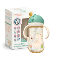 Autumnz Flip-Up PPSU Weighted Straw Cup *300ml/10oz* (Buddy Dino)