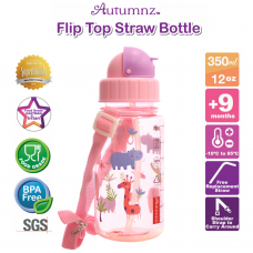 Autumnz - Flip Top Straw Bottle 350ml /12oz *Safari Bloom* (Best Buy)