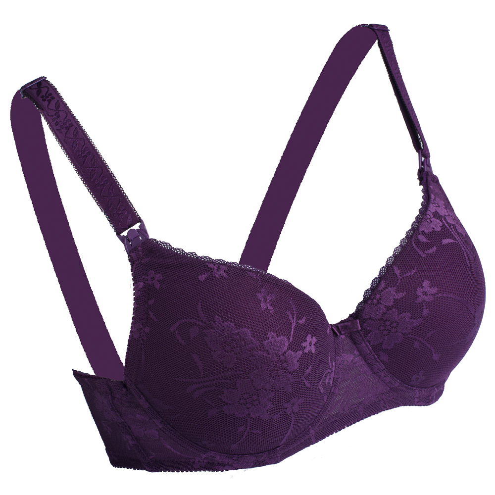 Maya Nursing Bra (No underwire) - *Lacy Pansy Purple* *BB - Autumnz