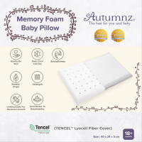 Autumnz Memory Foam Baby Pillow (with Tencel Cover) 18m+