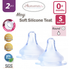Autumnz - MAXY Soft Silicone Teat SLOW S-Flow *2pcs* (0+ months / Round Hole) 