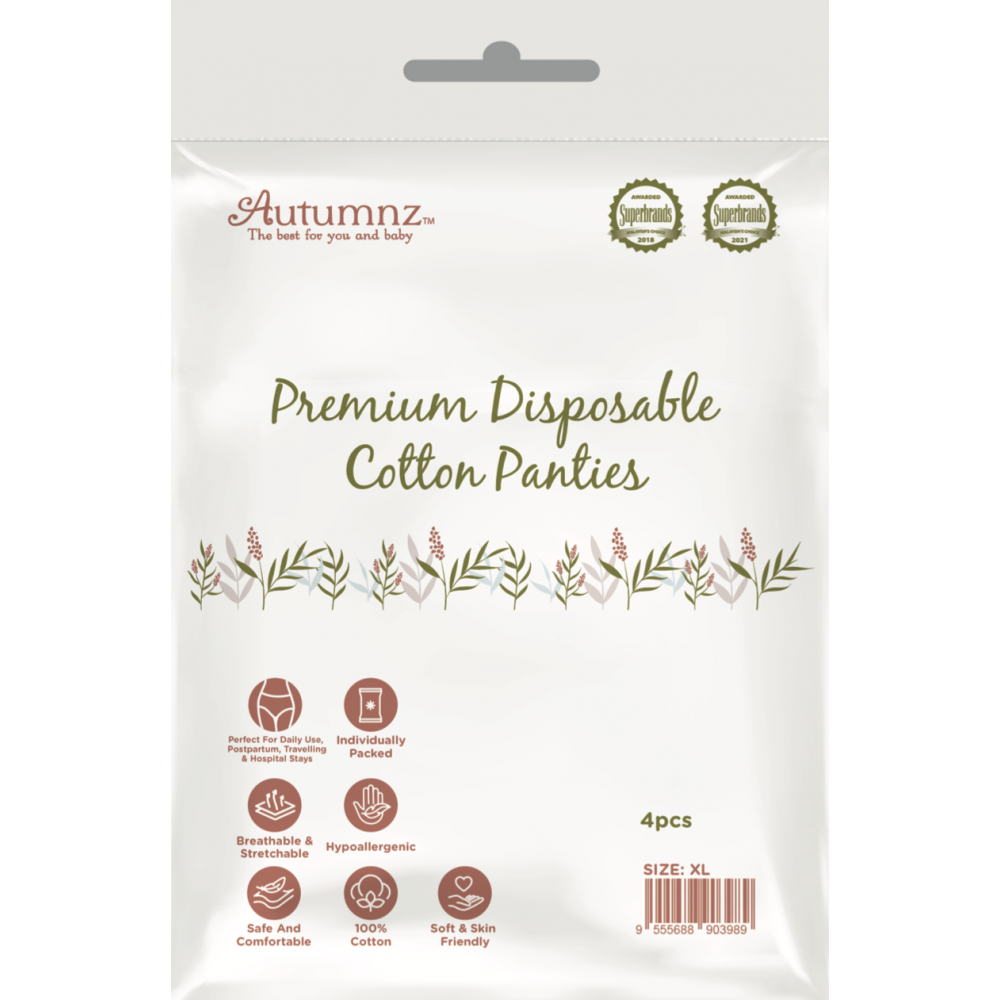 Autumnz - Premium Disposable Cotton Panties (4pcs/pack) *M / L