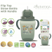 Autumnz - Flip Top Straw Bottle with Handle 350ml /12oz (Jurassic Forest)