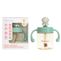 Autumnz PPSU Weighted Straw Cup with Handle *300ml* - Astronaut (Mint)