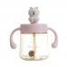 Autumnz PPSU Weighted Straw Cup with Handle *300ml* - Bear (Baby Rose)