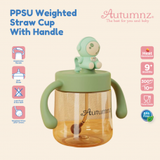 Autumnz PPSU Weighted Straw Cup with Handle *300ml* - Astronaut (Mint)