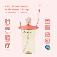 Autumnz PPSU Water Bottle  With Straw & Strap *570ml / 19oz* - Astronaut  (Coral)