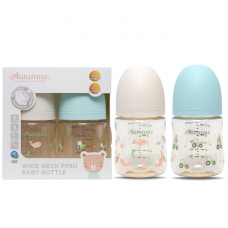 Autumnz - Wide Neck PPSU Baby Feeding Bottle 5oz/150ml (Twin Pack) *Ocean Hug / Tiny Tractor*