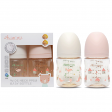 Autumnz - Wide Neck PPSU Baby Feeding Bottle 5oz/150ml (Twin Pack) *Ocean Hug / Cozy Cottage*