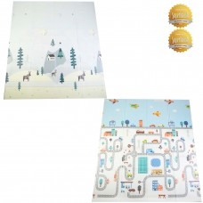 Autumnz - PE Foldable Baby Playmat (Dimension:  200cm x 180cm x 1cm [Size L]) *Busy City / My Town*