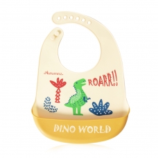 Autumnz Adjustable Soft Silicone Bib *Dino World* (6m+)