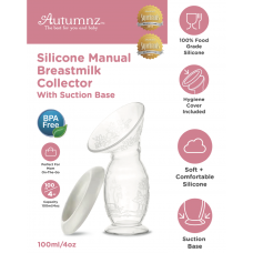 Autumnz - Silicone Manual Breastmilk Collector with Suction Base (FOC Hygiene Cover)