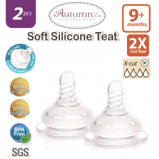 Autumnz - Soft Silicone Teat  EXTRA FAST 2X-Flow *2pcs* (9+ months / X-Cut) 