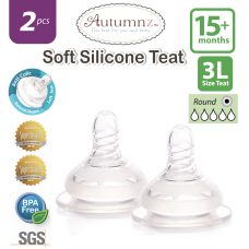 Autumnz - Soft Silicone Teat  EXTRA FAST 3L-Flow *2pcs* (15+ months /Round Hole) 