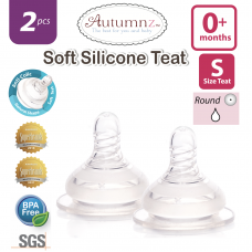 Autumnz - Soft Silicone Teat  SLOW S-Flow *2pcs* (0+ months /Round Hole) 