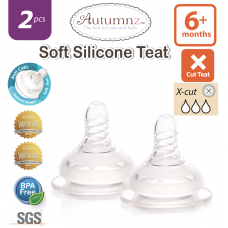 Autumnz - Soft Silicone Teat  FAST X-Flow *2pcs* (6+ months / X-Cut) 