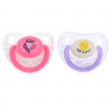Autumnz Orthodontic Baby Silicone Soother With Hygiene Cover *Unicorn/ Hello Sunshine* (Twin Pack) *Size S/M/L*