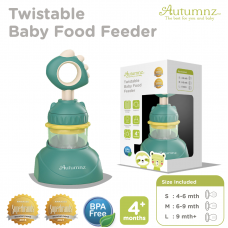 Autumnz Twistable Baby Food Feeder With Holder (Dino Green) *comes with 3 Silicone Sacs S, M & L*- Best Buy