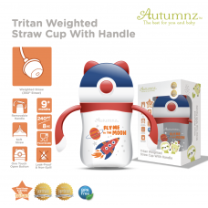 Autumnz Tritan Weighted Straw Cup with Handle *240ml* (Fly Me To The Moon)