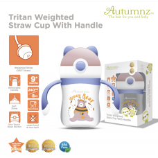 Autumnz Tritan Weighted Straw Cup with Handle *240ml* (Honey Bear)