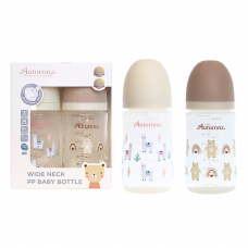 Autumnz - Wide Neck PP Baby Bottle 8oz/240ml (Twin Pack) *Rainbow Bear / Little Llama*